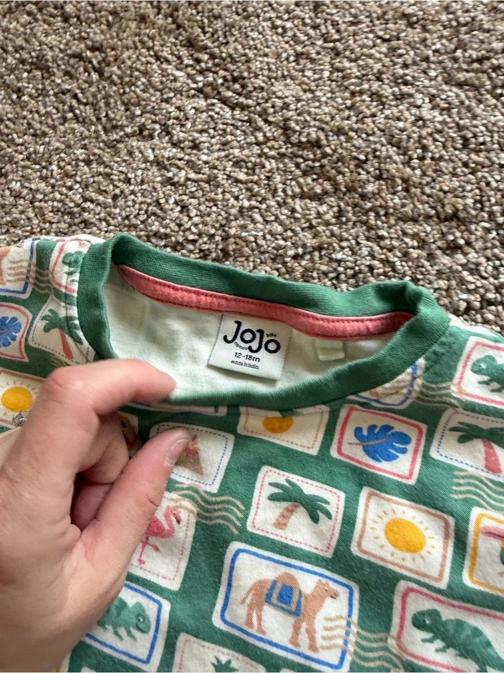 JOJO MAMAN BEBE Tropical Postcard Print T-Shirt & Shorts Set